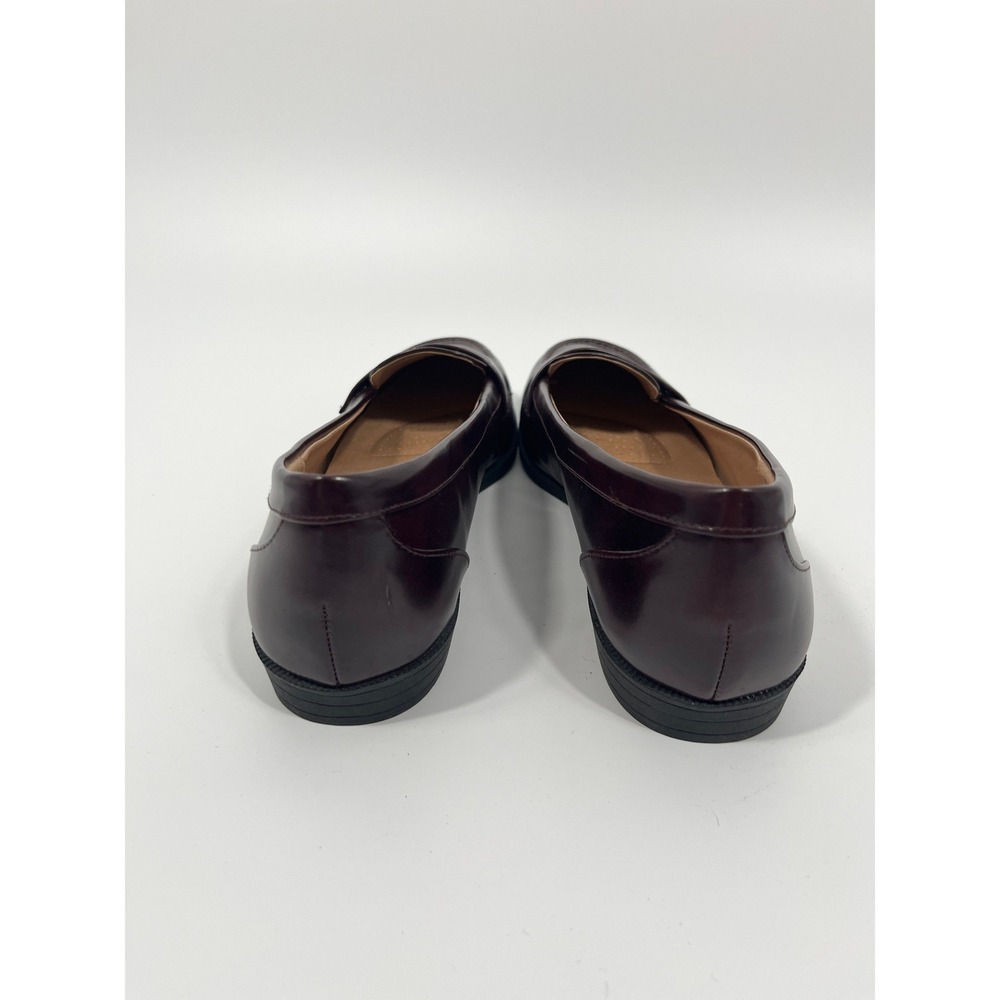 Women Slip On Penny Loafers 10 Burgundy Chic Minimalist Office Capsule Old Money - Picture 5 of 9